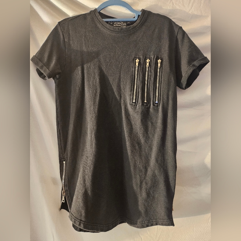 The New Designers Paris Alexander Pap Black Ss Sweatshirt Large Zipper‎ Details